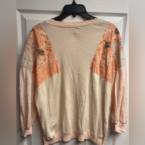 Free People “We The Free” Feelin It BOHO Cotton Blend Top Size Small - Picture 7 of 7